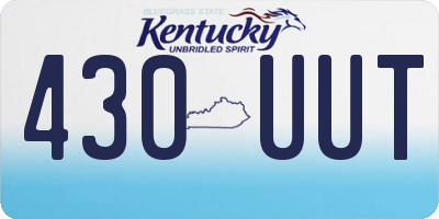 KY license plate 430UUT