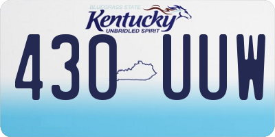 KY license plate 430UUW