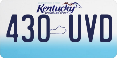 KY license plate 430UVD