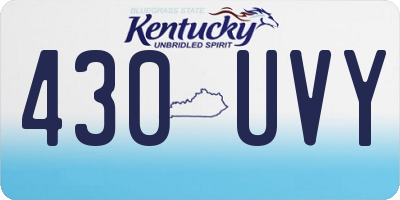 KY license plate 430UVY