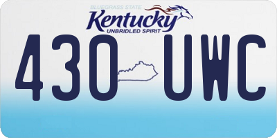 KY license plate 430UWC
