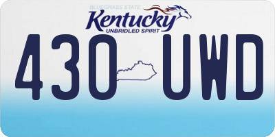 KY license plate 430UWD