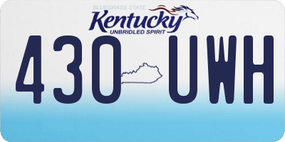 KY license plate 430UWH
