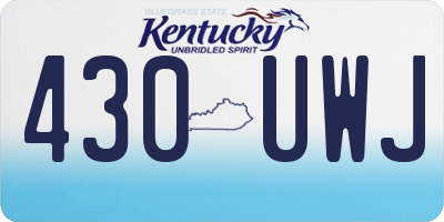 KY license plate 430UWJ