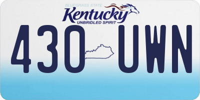 KY license plate 430UWN