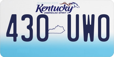 KY license plate 430UWO