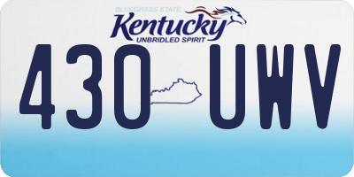 KY license plate 430UWV