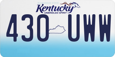 KY license plate 430UWW