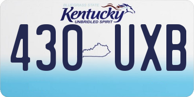 KY license plate 430UXB