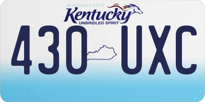 KY license plate 430UXC