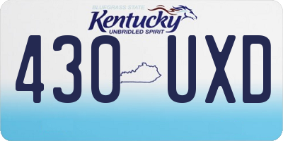 KY license plate 430UXD
