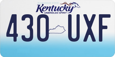 KY license plate 430UXF