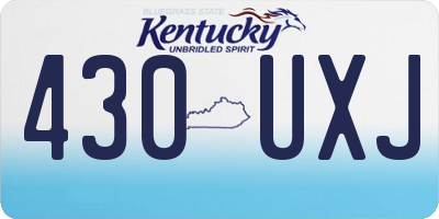 KY license plate 430UXJ