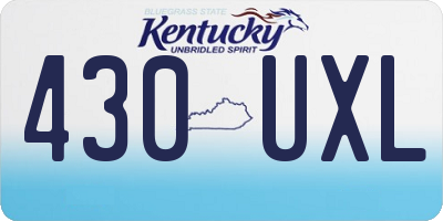 KY license plate 430UXL