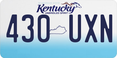 KY license plate 430UXN