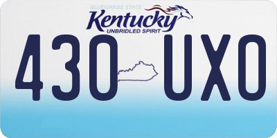 KY license plate 430UXO