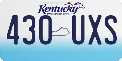 KY license plate 430UXS