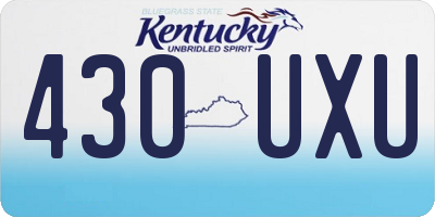 KY license plate 430UXU