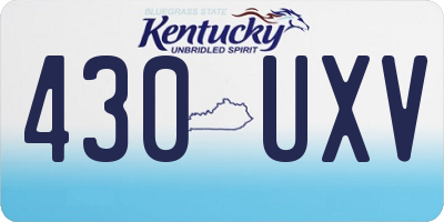 KY license plate 430UXV