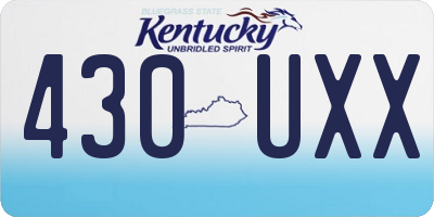 KY license plate 430UXX