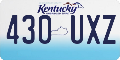 KY license plate 430UXZ