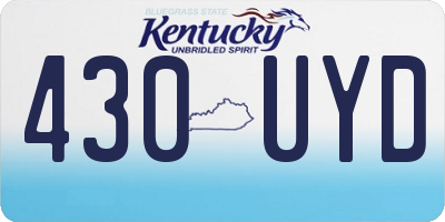 KY license plate 430UYD