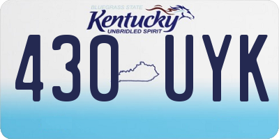 KY license plate 430UYK