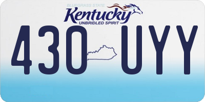 KY license plate 430UYY