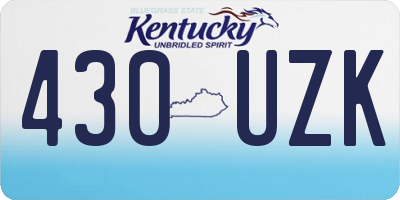 KY license plate 430UZK