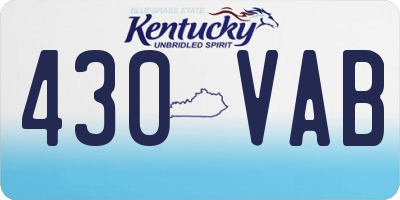 KY license plate 430VAB