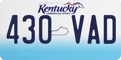 KY license plate 430VAD