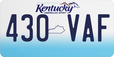 KY license plate 430VAF