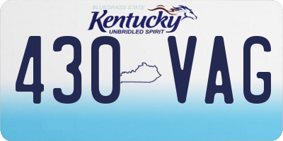 KY license plate 430VAG