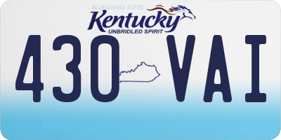 KY license plate 430VAI