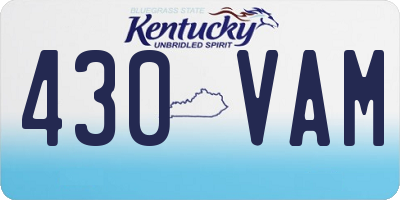 KY license plate 430VAM