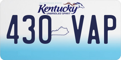 KY license plate 430VAP