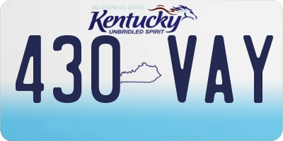 KY license plate 430VAY