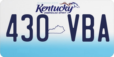 KY license plate 430VBA