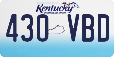 KY license plate 430VBD