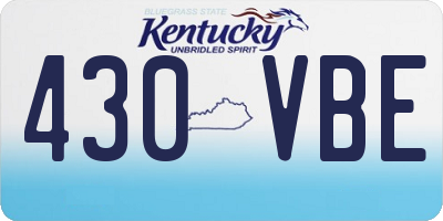 KY license plate 430VBE