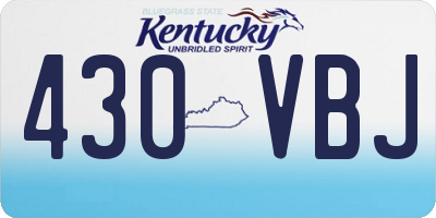 KY license plate 430VBJ