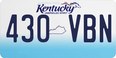 KY license plate 430VBN