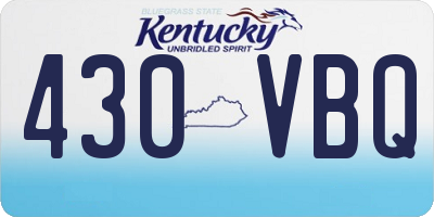 KY license plate 430VBQ