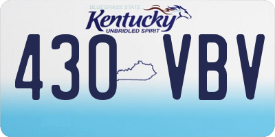 KY license plate 430VBV