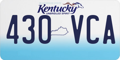 KY license plate 430VCA