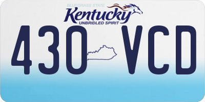 KY license plate 430VCD
