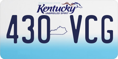 KY license plate 430VCG