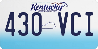 KY license plate 430VCI