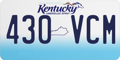 KY license plate 430VCM