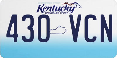 KY license plate 430VCN